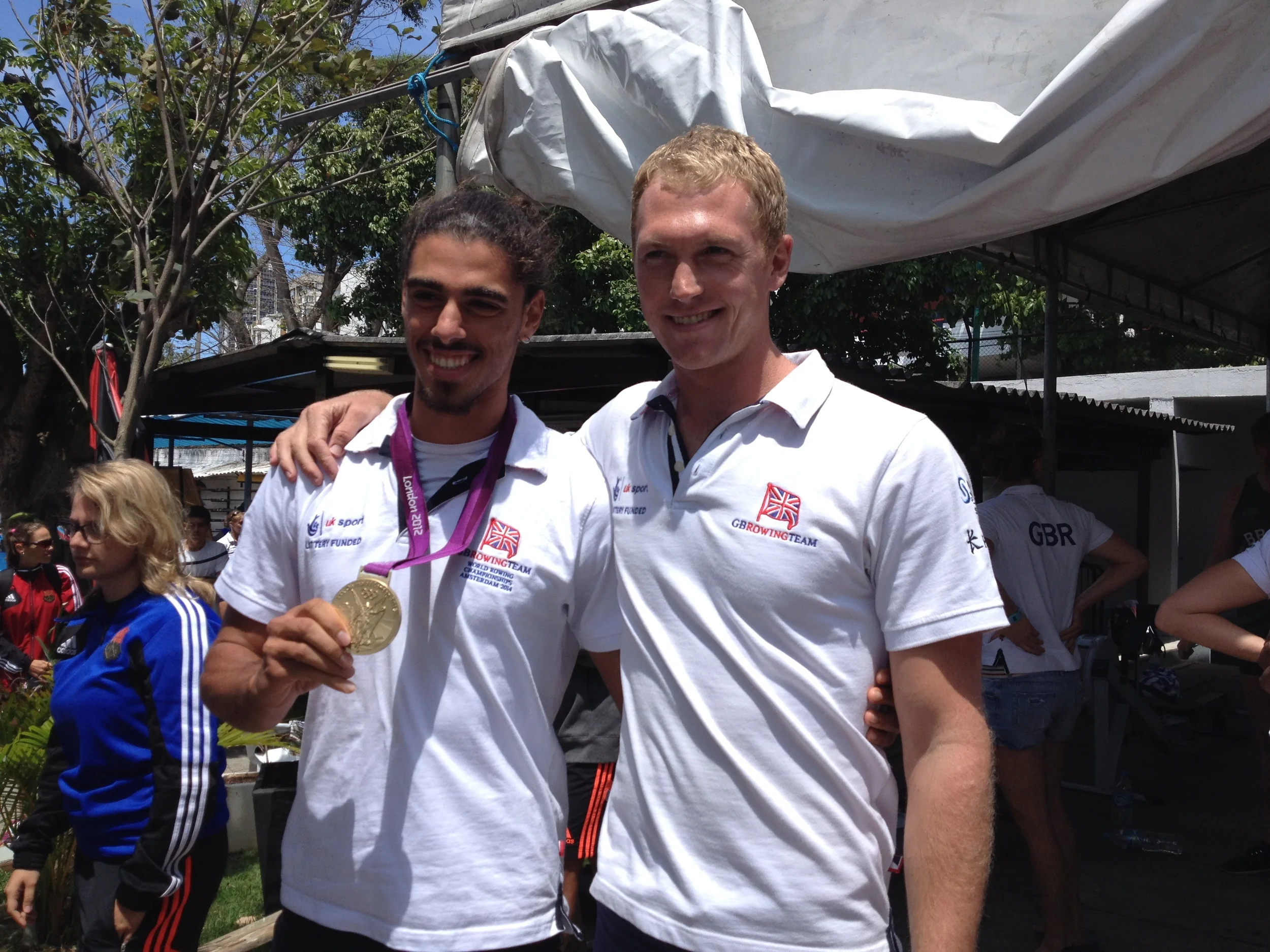 My Brazilian friend with my medal - he'll be racing for one of those on his lake in 2016!