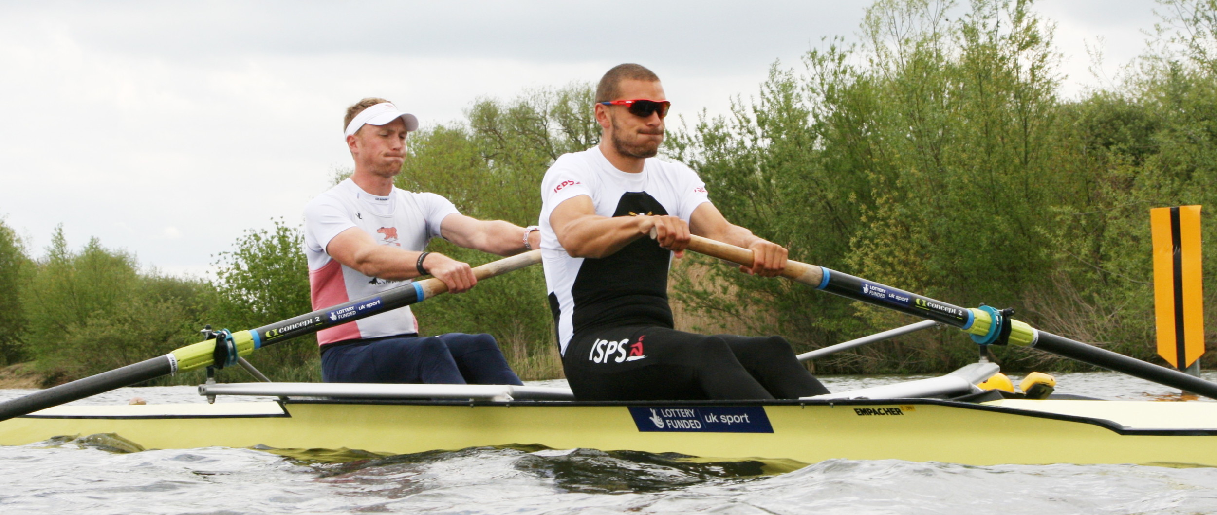 Moe and I taking our first stroke at last year's final trials. We spend hours perfecting those facial expressions!