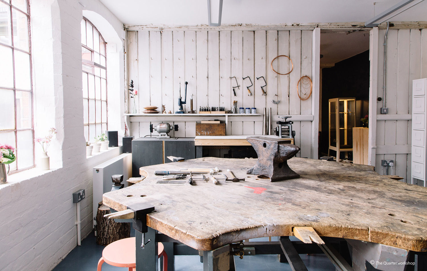 The Quarterworkshop Birmingham UK where you can make your own wedding rings or attend a jewellery class 