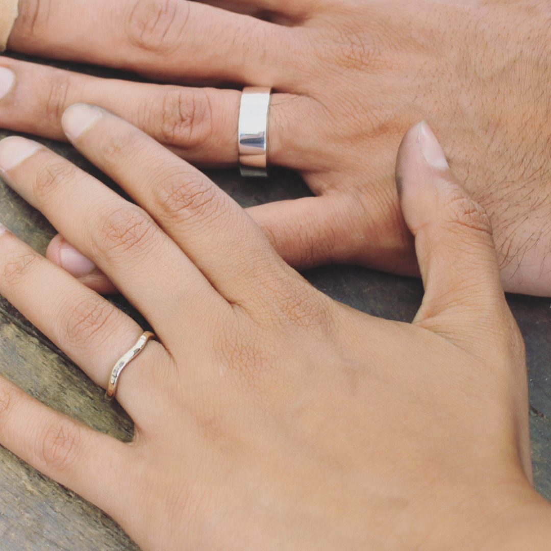 Wedding rings made by the couple themselves 