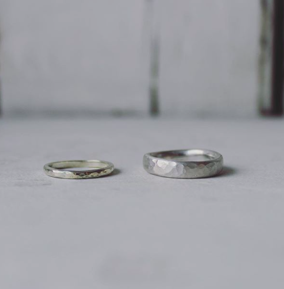 textured white gold wedding bands 