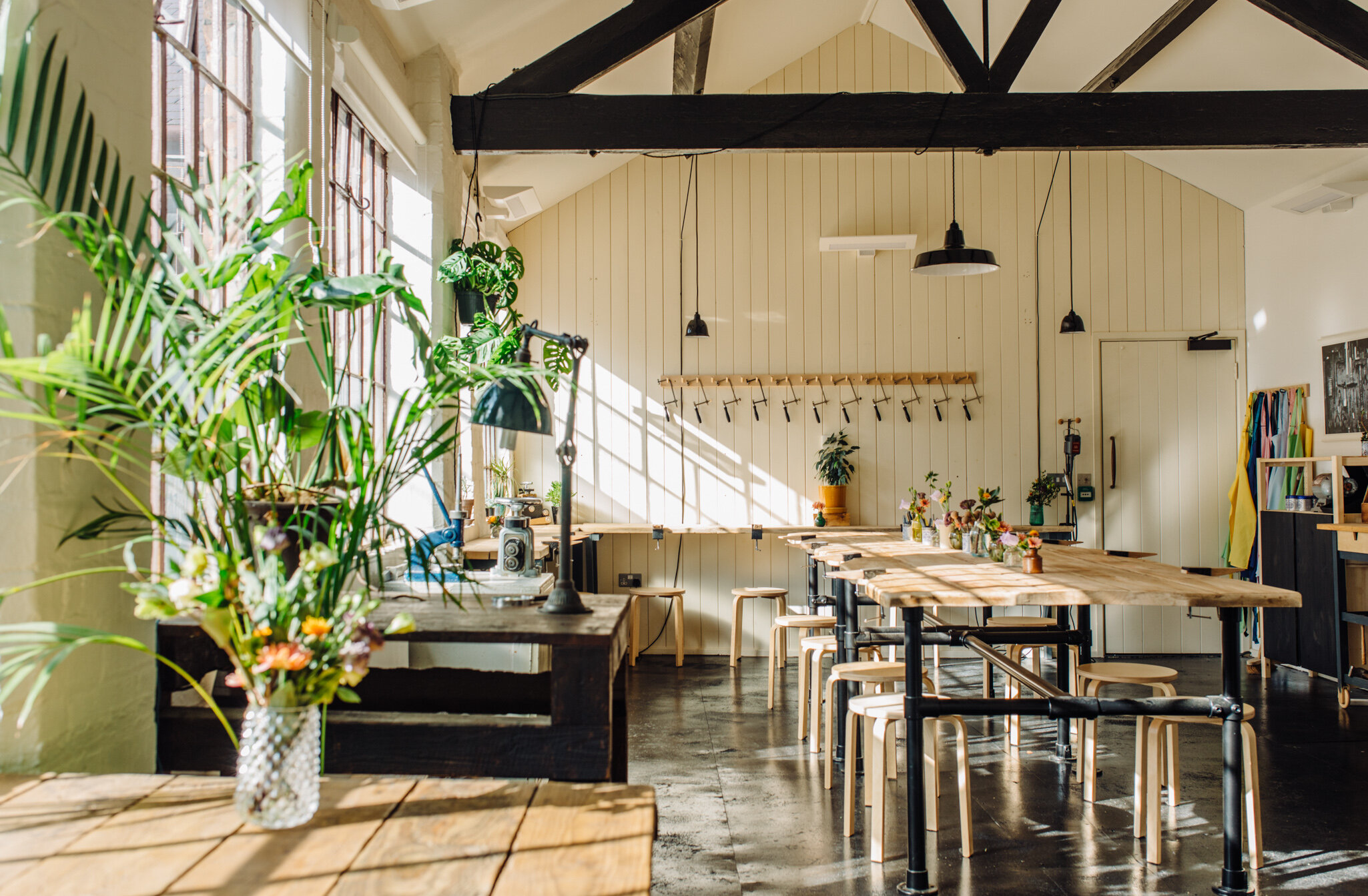 Jewellery making studio with plants 