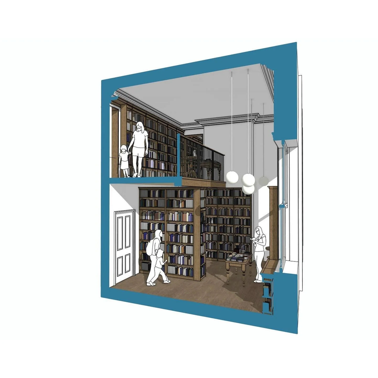 | Topping &amp; Company York

This is our proposed and existing section cut for the new mezzanine at the new @toppingsyork bookshop in Museum Street.

The proportions of the original spaces are awkward as they are dictated by the adjacent grand board