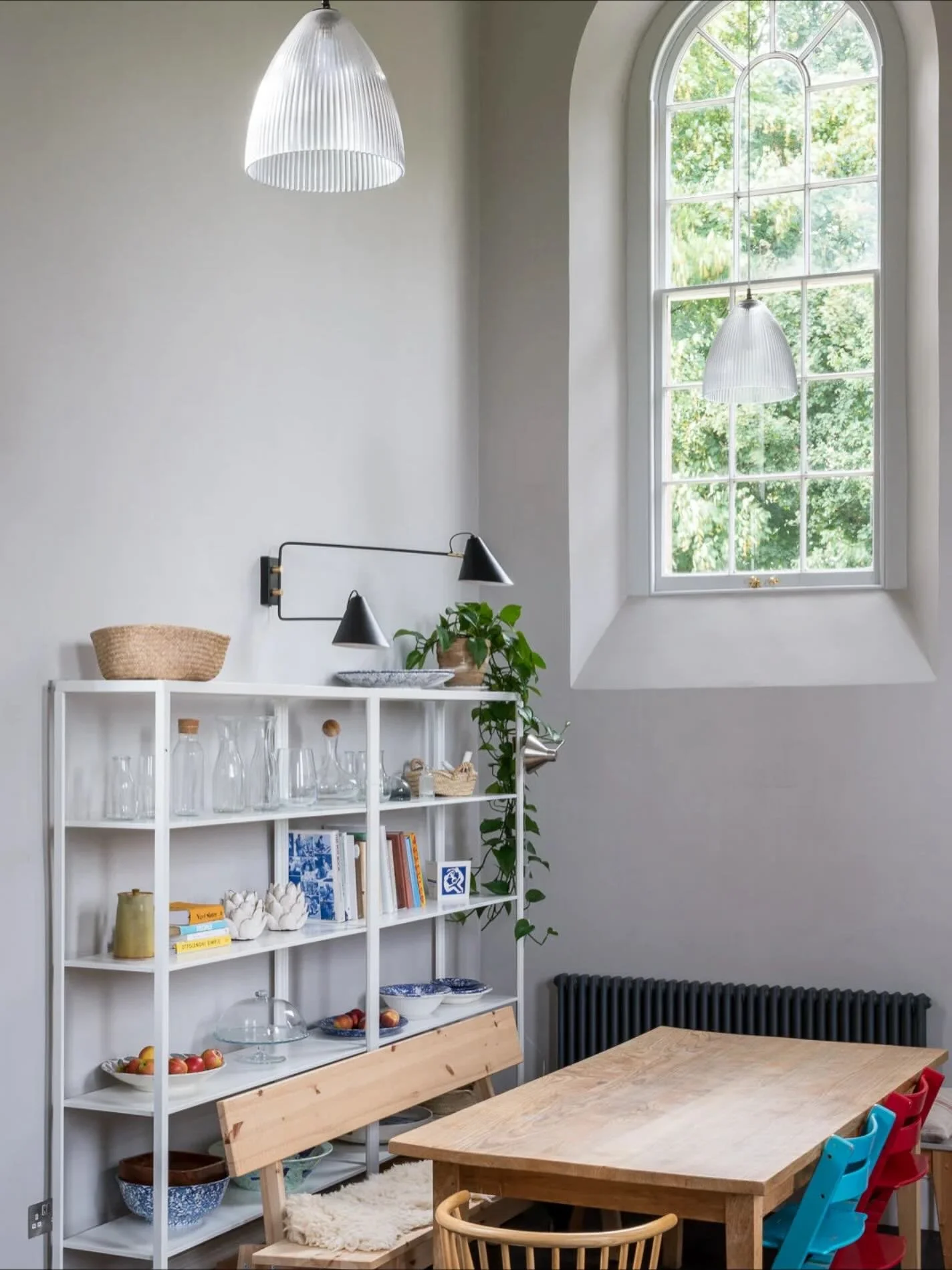 Conversion of a Grade II former non-confirmist chapel and manse into a family home in Wiltshire.   Whilst the former manse holds more cellular evening rooms such as a snug and bedrooms, the chapel is the heart of the house during the day, providing a