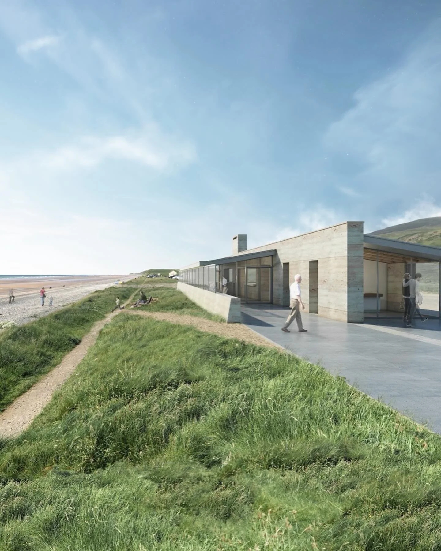 Our proposal for a new beach caf&eacute; on the North West coast of England.

The building is composed of two linear forms, subtly sheared to distinguish the&nbsp;served&nbsp;caf&eacute; space from the&nbsp;service&nbsp;wing. The caf&eacute; is orien