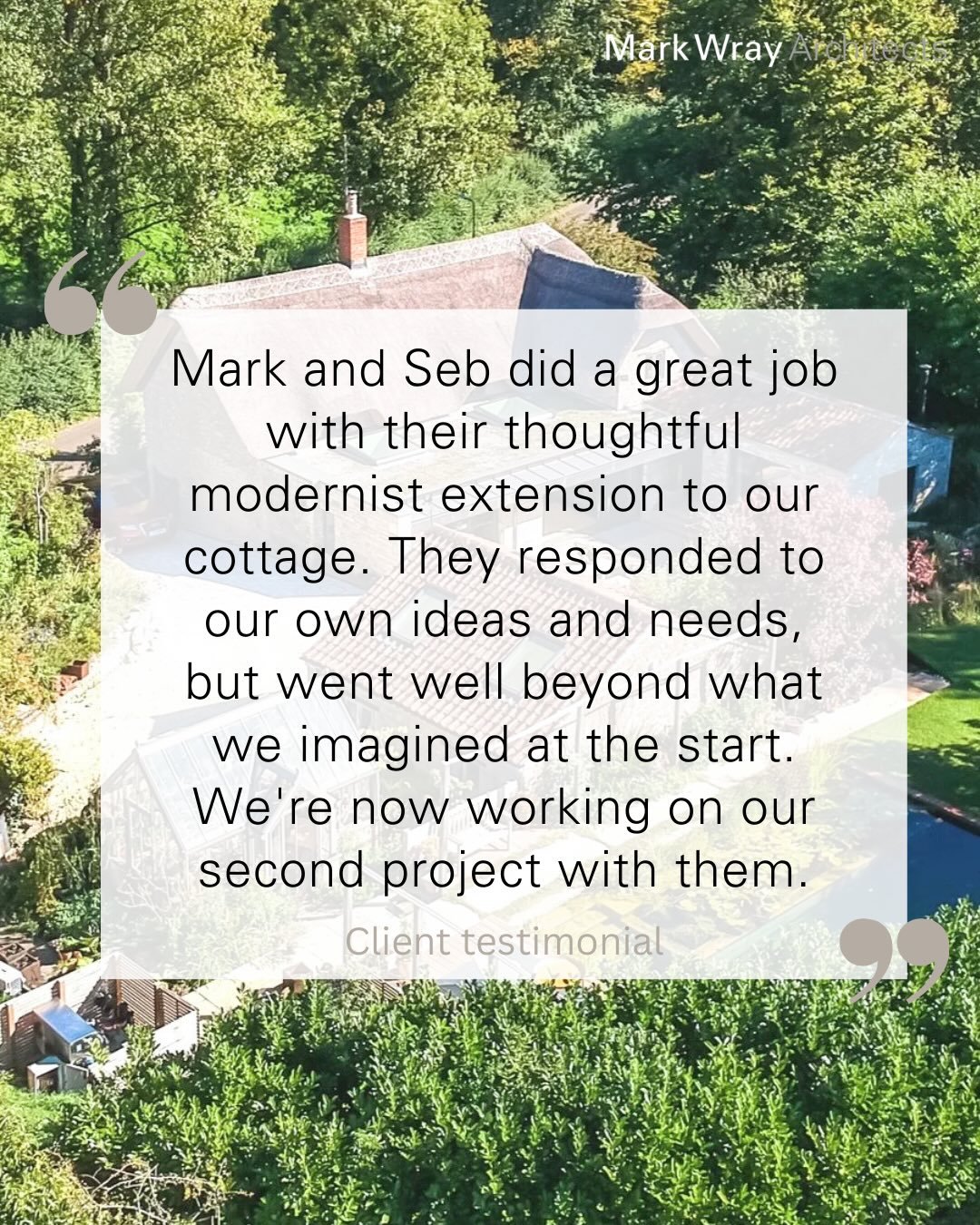 We&rsquo;re so pleased to share this feedback from our clients in&nbsp;Somerset.

This refurbishment and extension transformed a tired thatched cottage into a calm, contemporary home, balancing light-filled new spaces with the darker, more intimate c