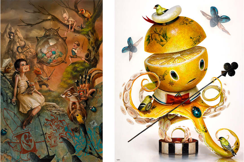 Left: Greg ‘Craola’ Simkins – The Glass Pinata / Right: Greg ‘Craola’ Simkins – YELLOW
