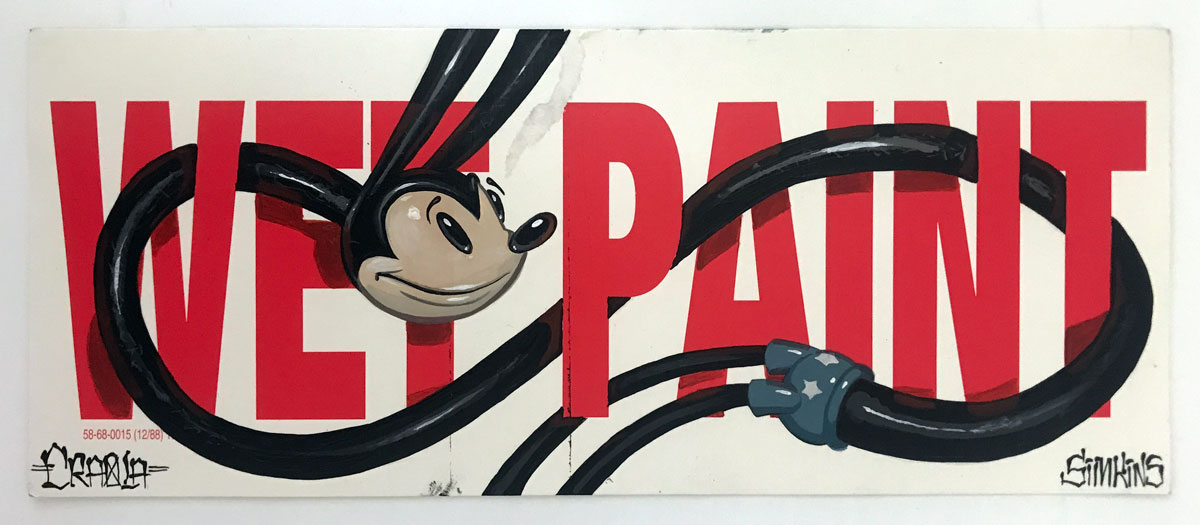 WET PAINT 1 5 x 12 in. Acrylic on paper sign INQUIRE