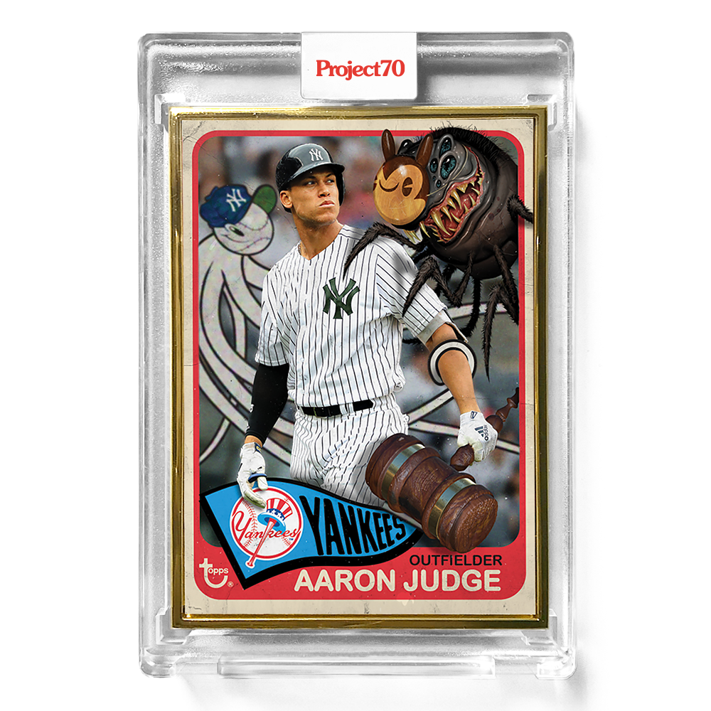 AARON JUDGE YANKEES RARE 2020 TOPPS GOLD LABEL SP RED CARD CATCHING /75
