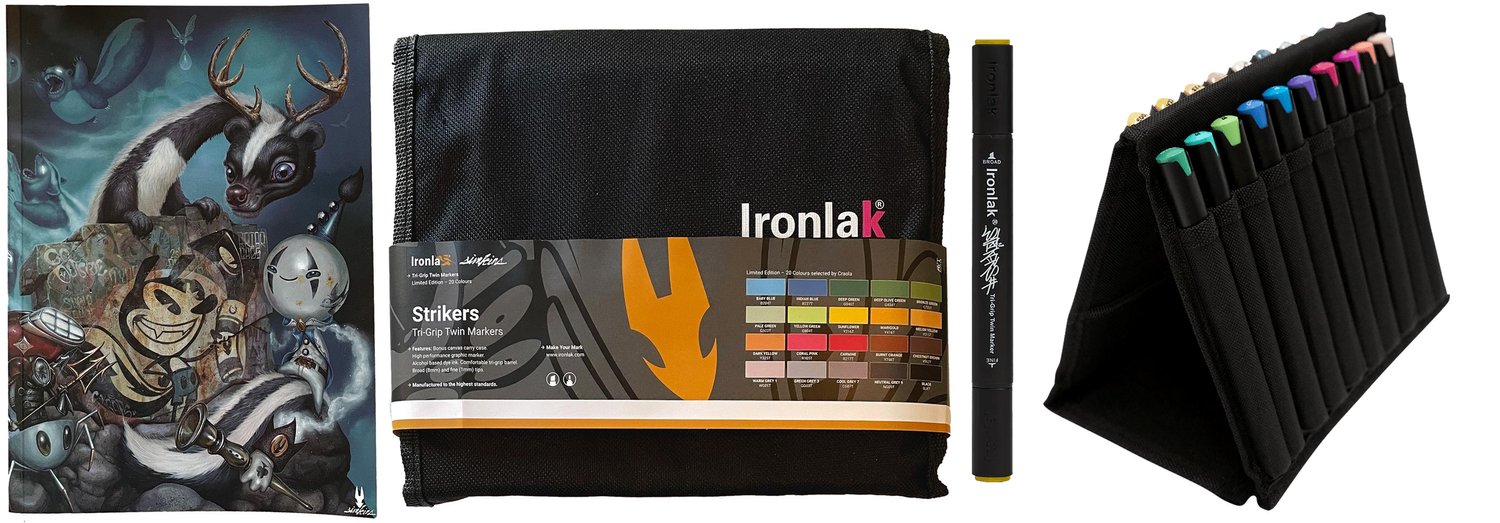 NEW! CRAOLA x Ironlak Limited Edition Striker + Sketchbook set