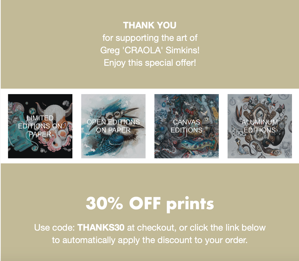 Thankful for you - enjoy 30% off prints!