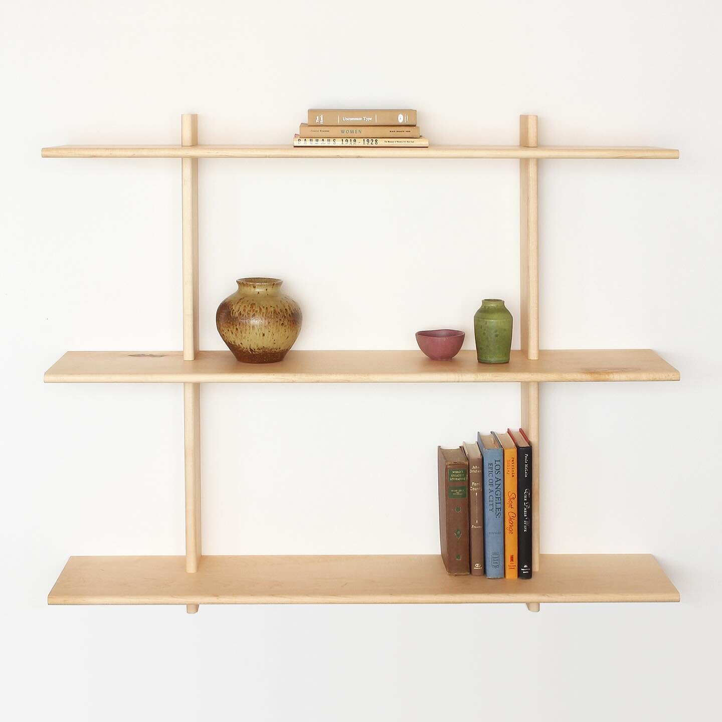 48&rdquo; Wide solid maple wall hanging shelving unit with 10&rdquo; deep shelves, available now and ready to ship&hellip;