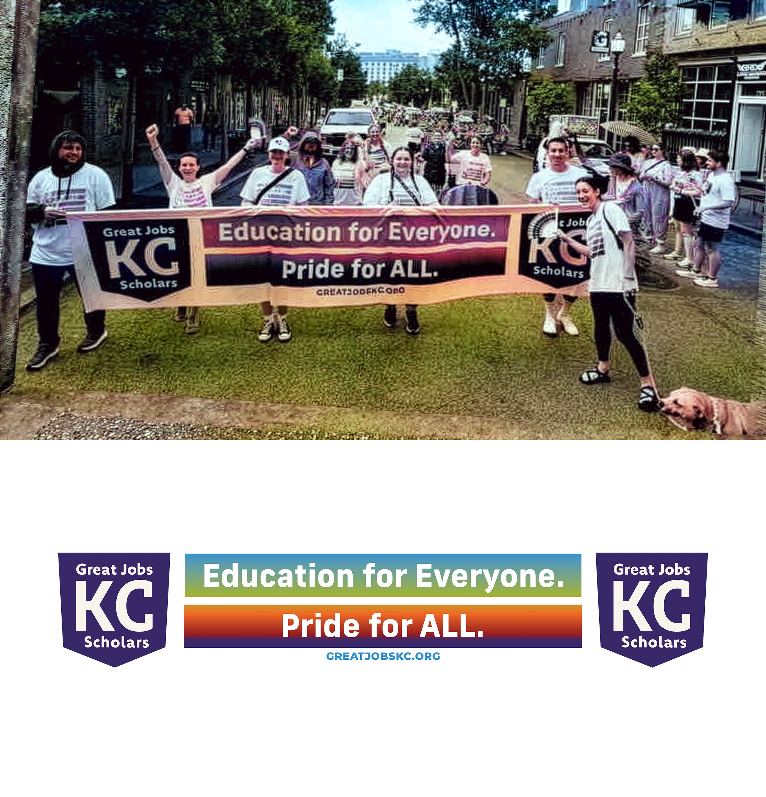  This is the large banner I created for our team, using lightweight sun- and water-proof material. 