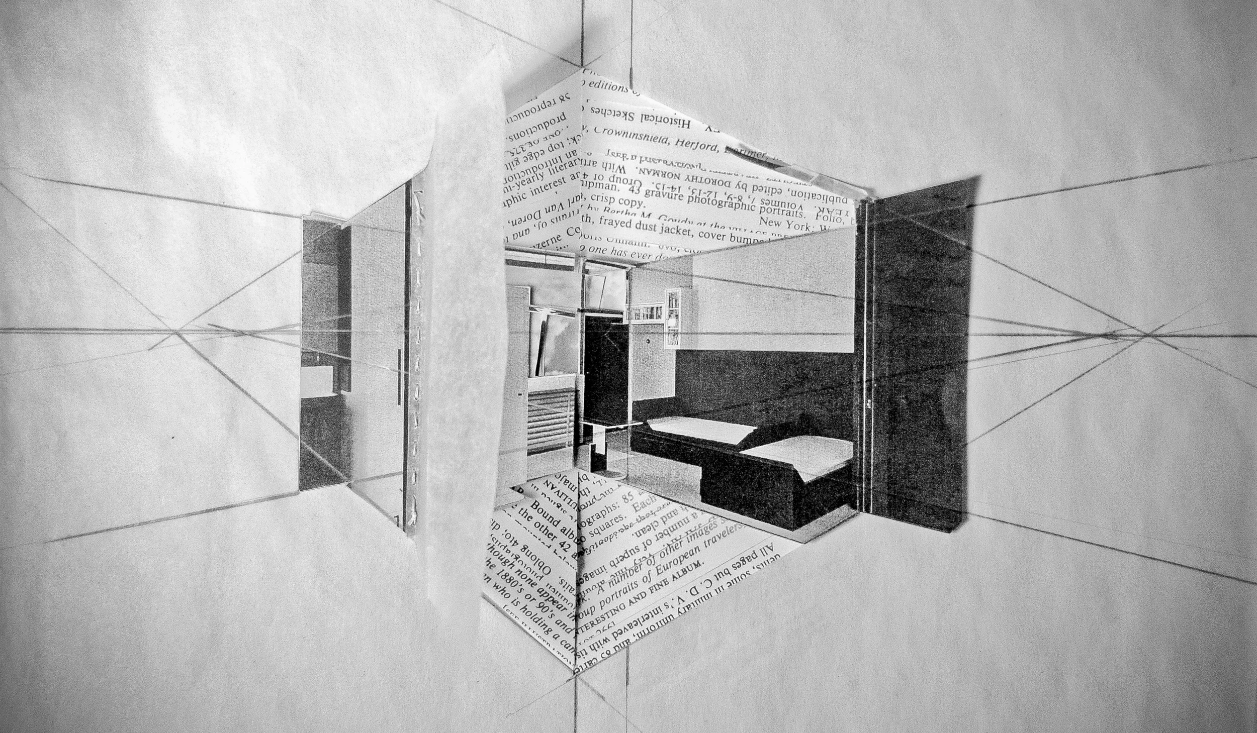 Bedroom and sliding wall perspective