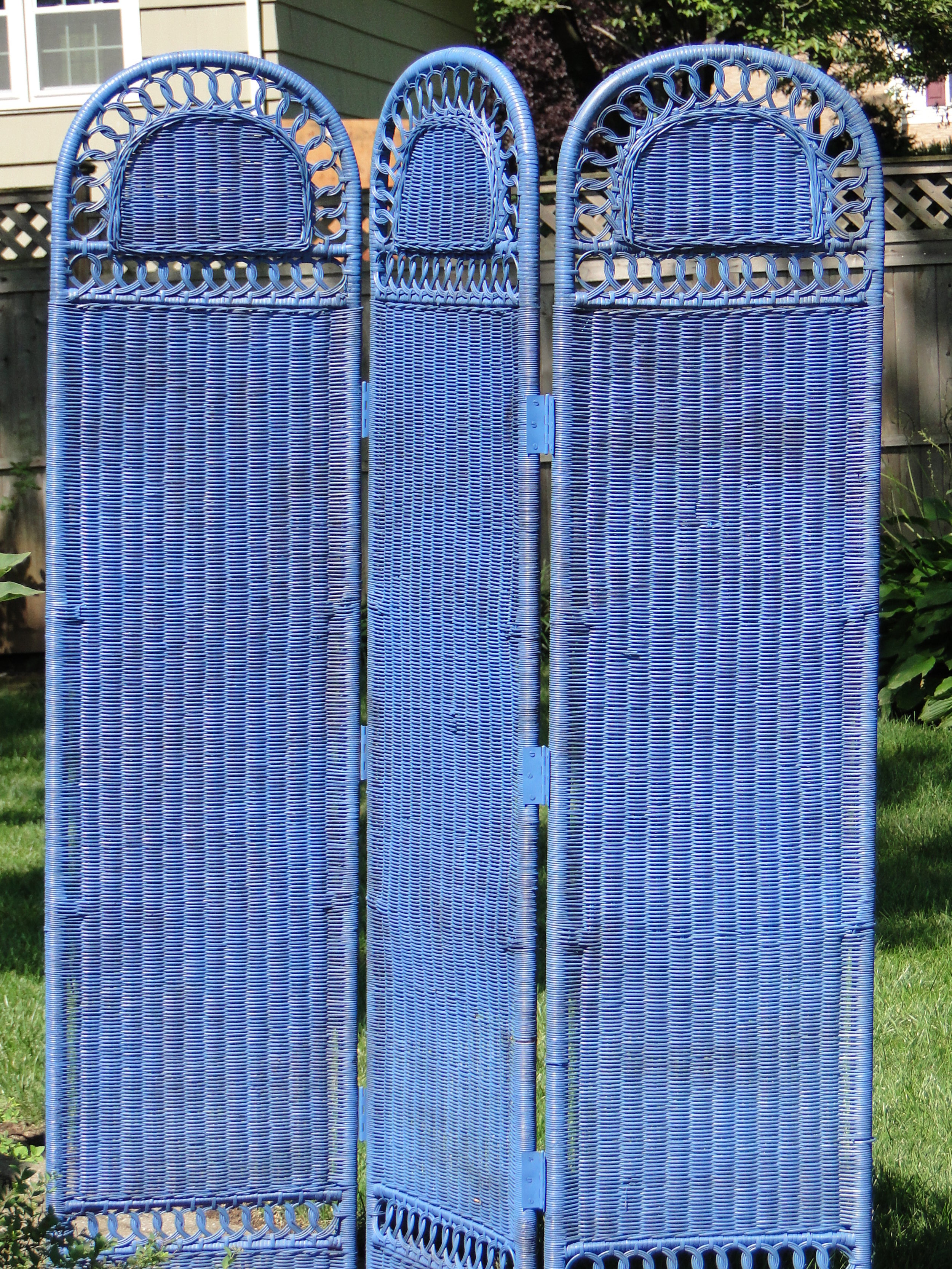 Three Panel Rattan Screen