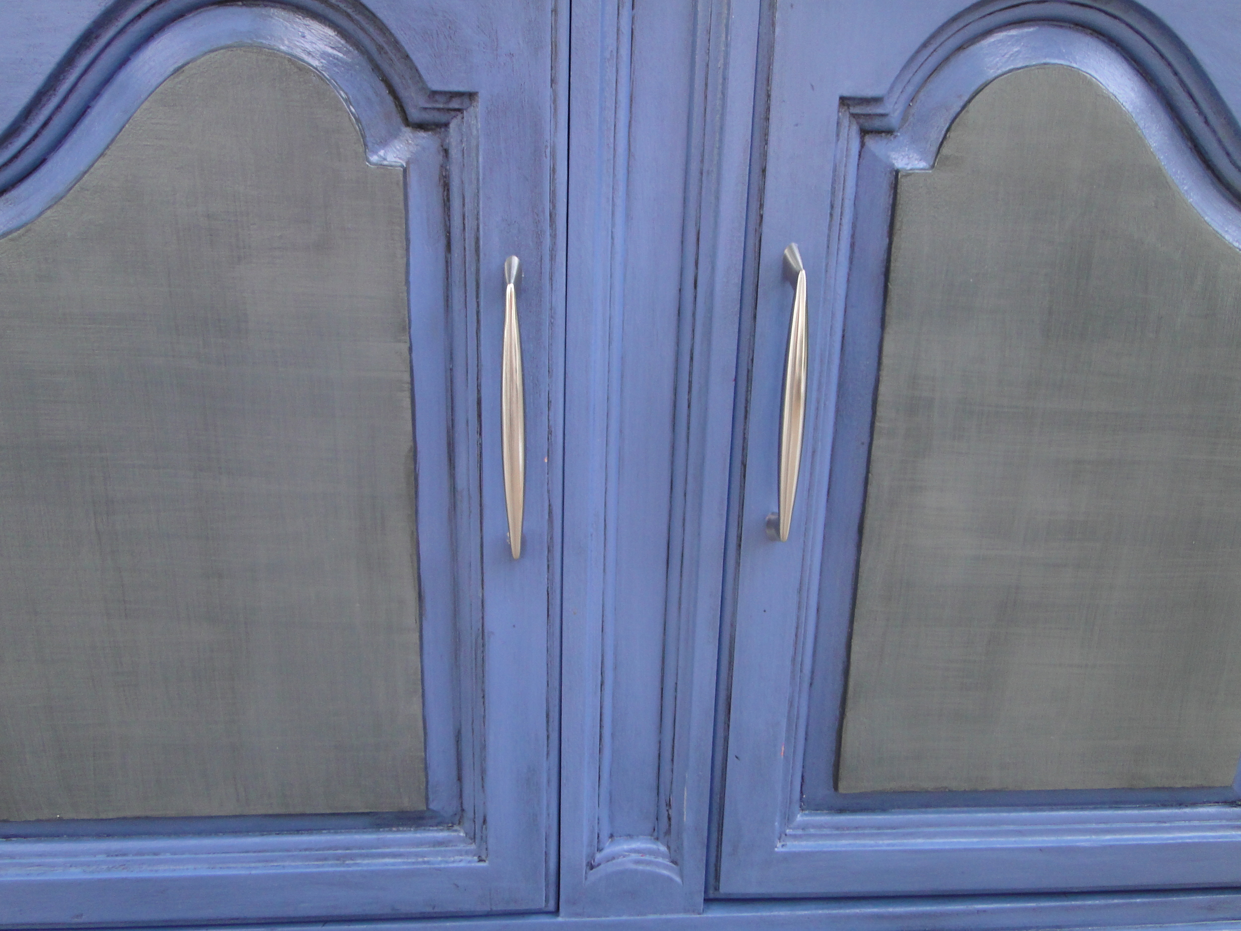 Close up of new finish on doors