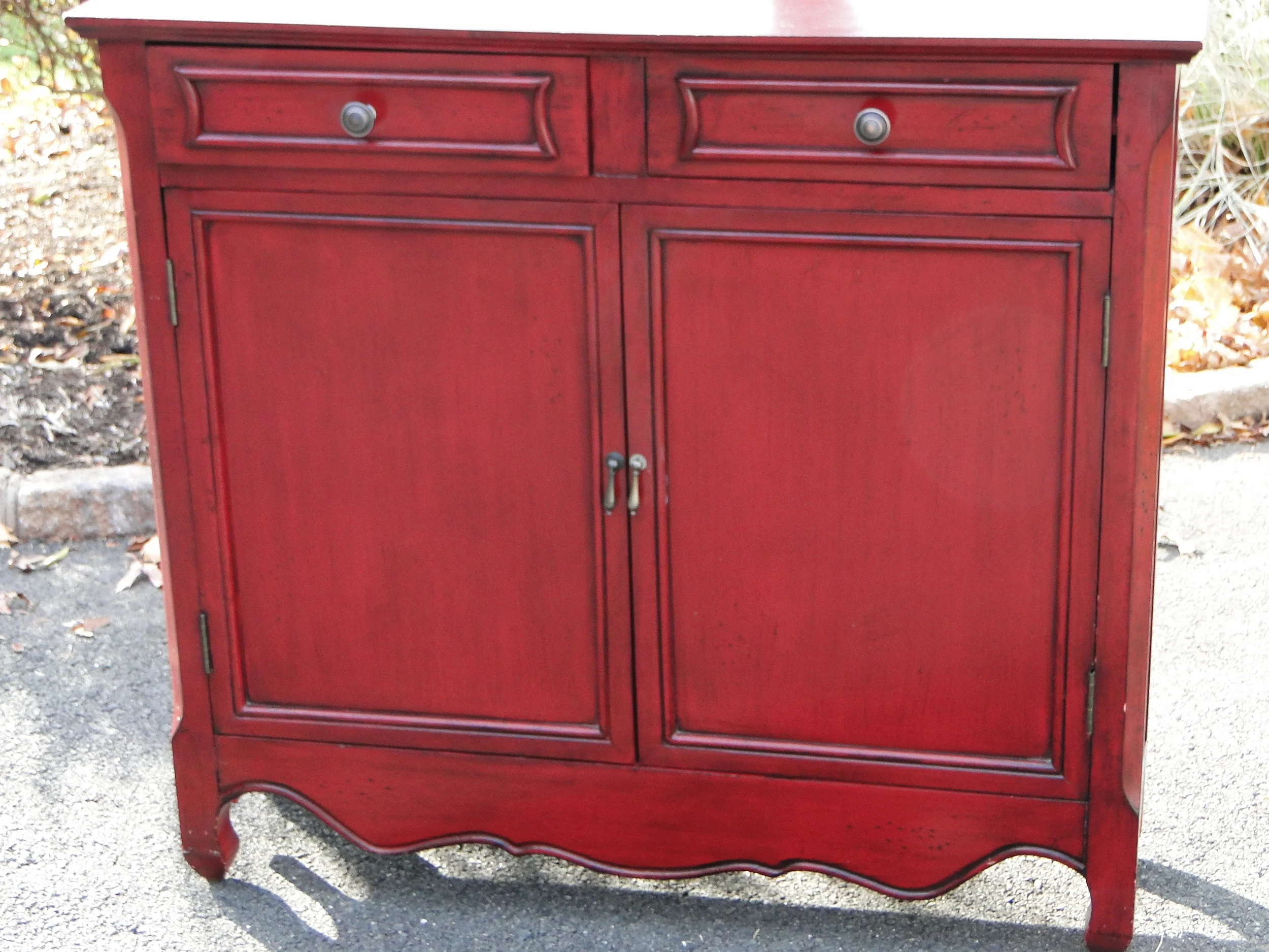 "Before" photo with original red finish