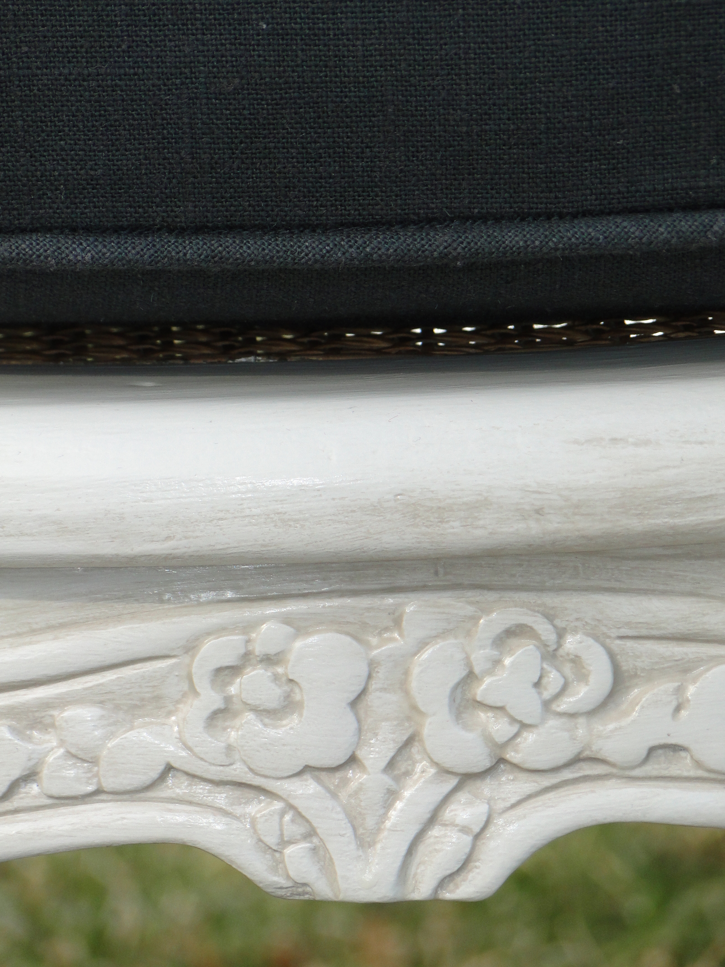 Close up of fabric with painted finish