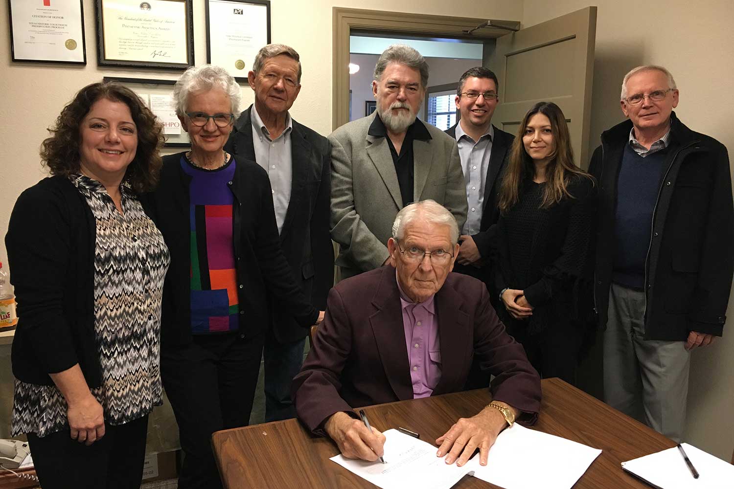 County Judge Long signing the Grant Applicaiton