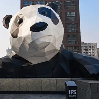Lawrence Argent's Giant 'I Am Here' Panda Sculpture