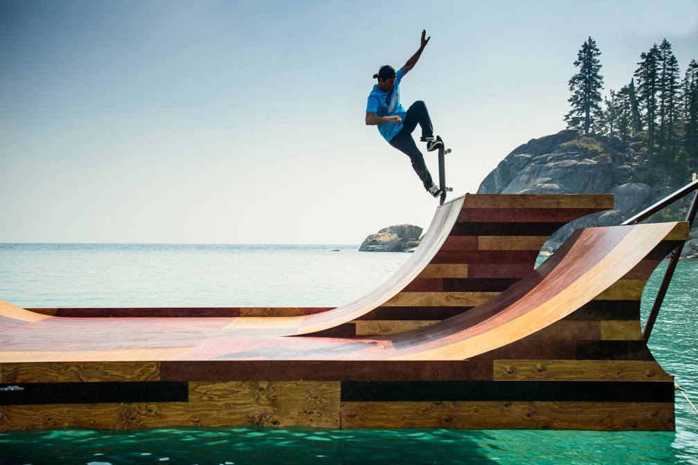  Floating Skateboard Ramp Lake Tahoe Dream Big-California Bob Burnquist 