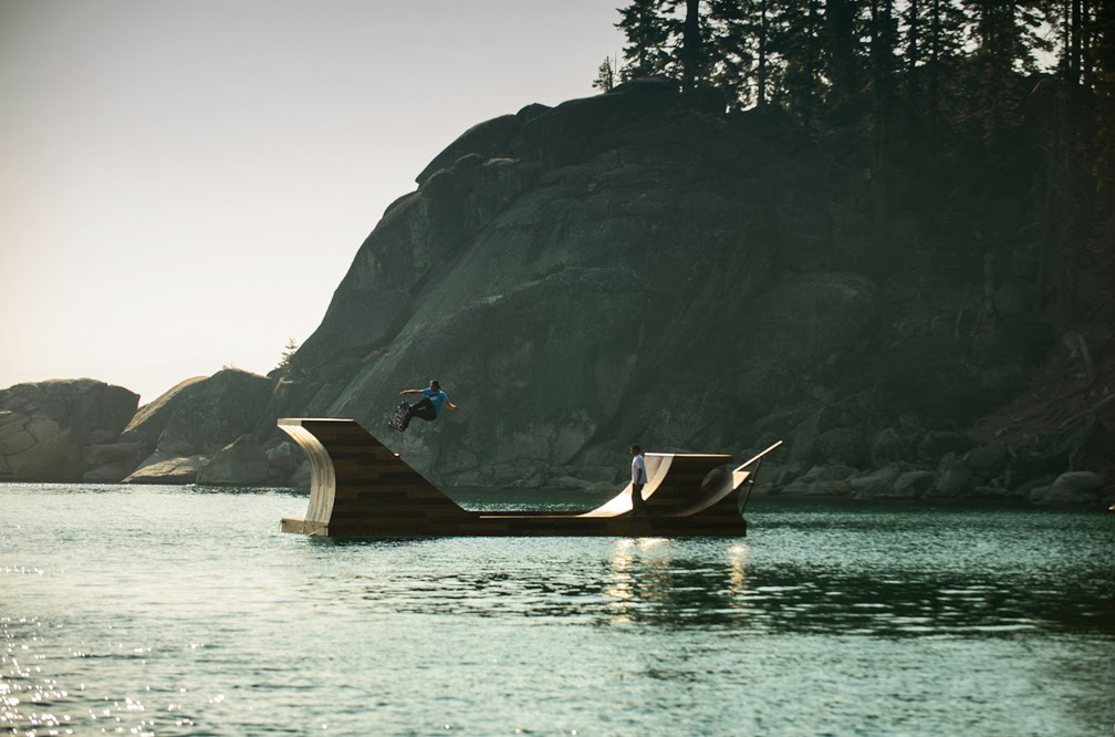  Floating Skateboard Ramp Lake Tahoe Dream Big-California Bob Burnquist 