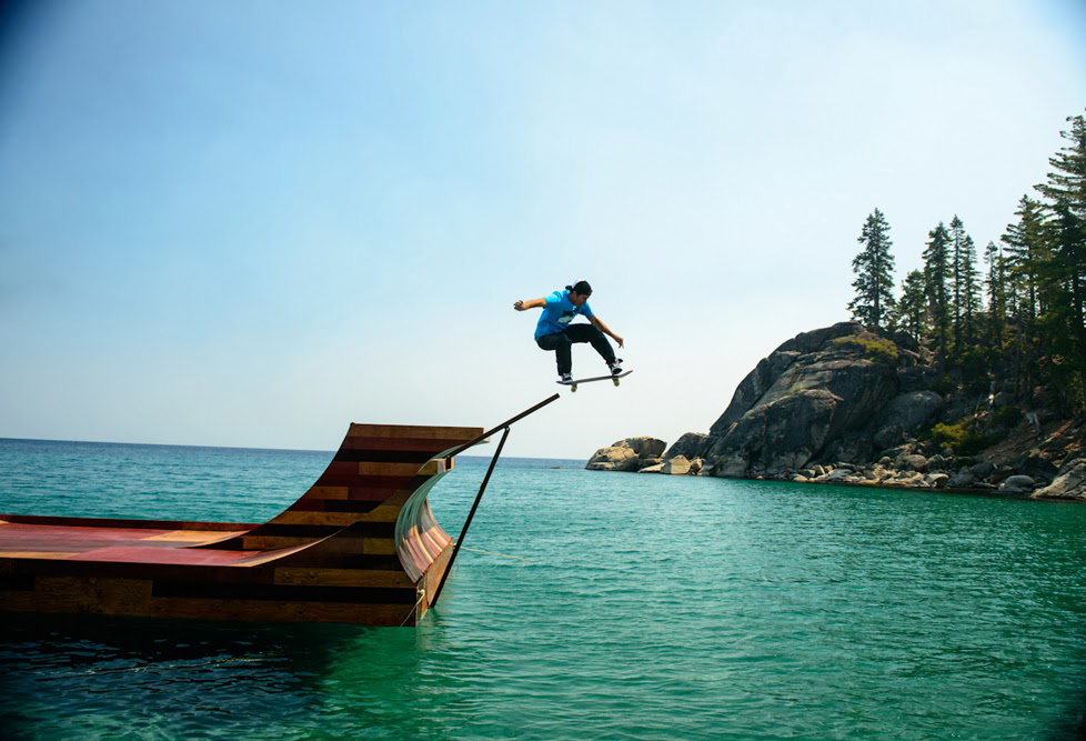  Floating Skateboard Ramp Lake Tahoe Dream Big-California Bob Burnquist 