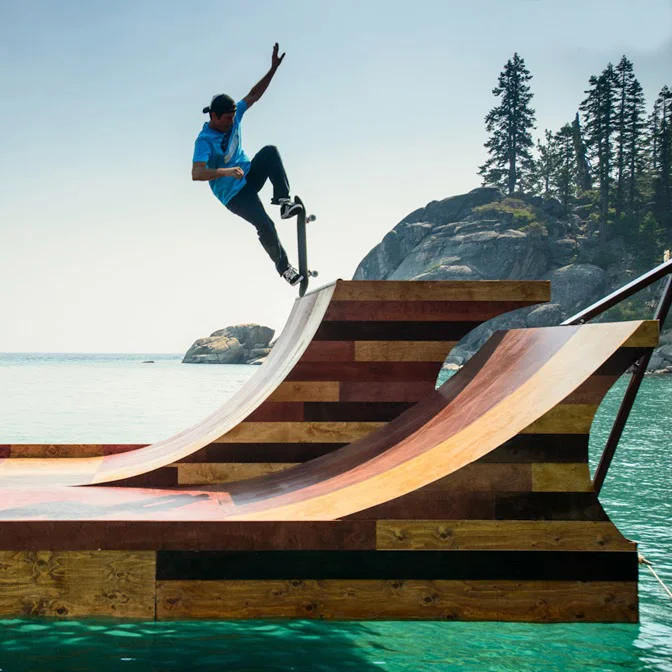 Skate Afloat: Pro-Skater Bob Burnquist's Floating Skateboard Ramp Makes Waves