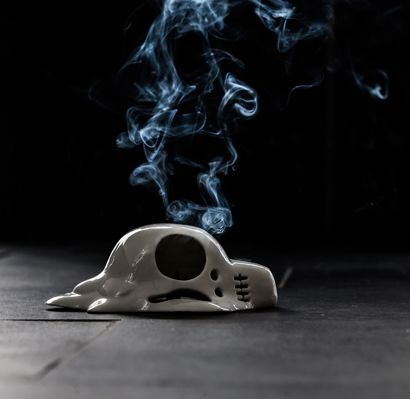  Case Studyo and Cody Hudson Vibes Melt Down 2043 Skull Incense Burner 