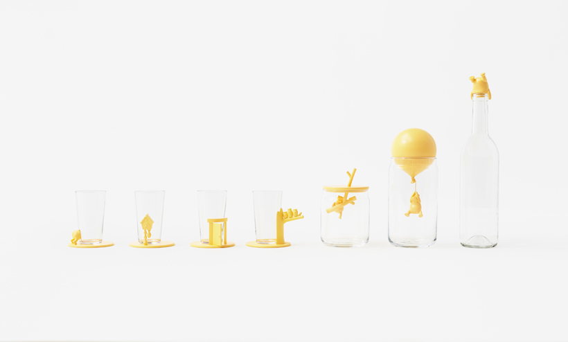  Pooh Glassware Set of Containers and Coasters for Disney by Nendo, Japan 