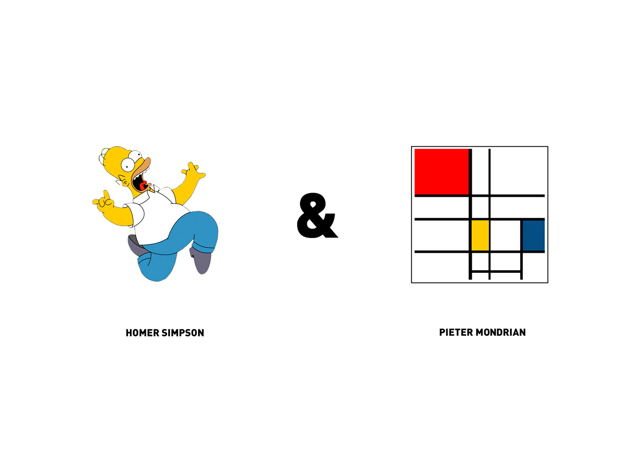  Homer Simpson and Pietre Mondrian inspired wine bottles designed by Constantin Bolimond 