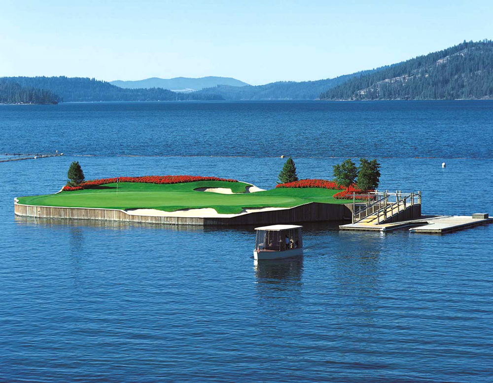  Floating Golf Course at Coeur d’Alene Resort by Duane Hagadone in Idaho 