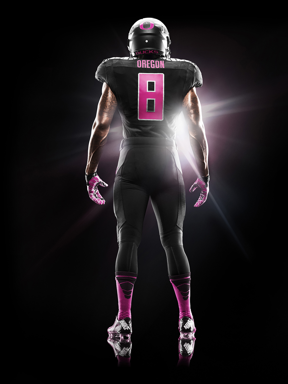  Nike and University of Oregon Ducks support Breast Cancer Awareness with 2014 Football Uniform. 