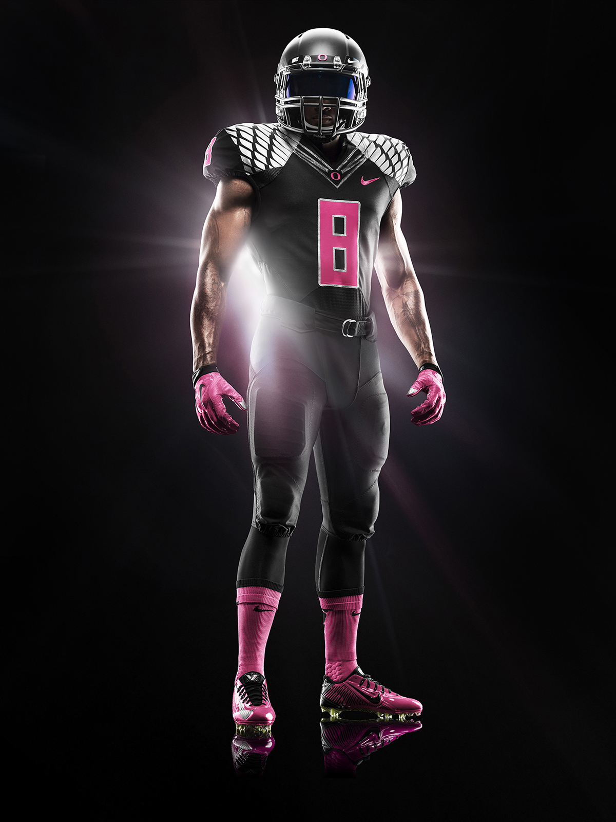  Nike and University of Oregon Ducks support Breast Cancer Awareness with 2014 Football Uniform. 