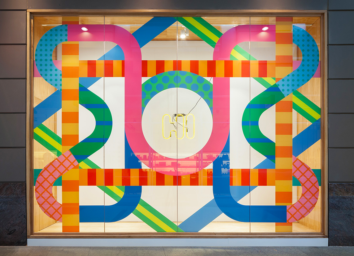 'Meet Me In The Middle', Craig & Karl , 2014. A window installation for the relaunch of Incu Clothing's flagship store in Sydney, Australia. Photography by Katherine Lu .