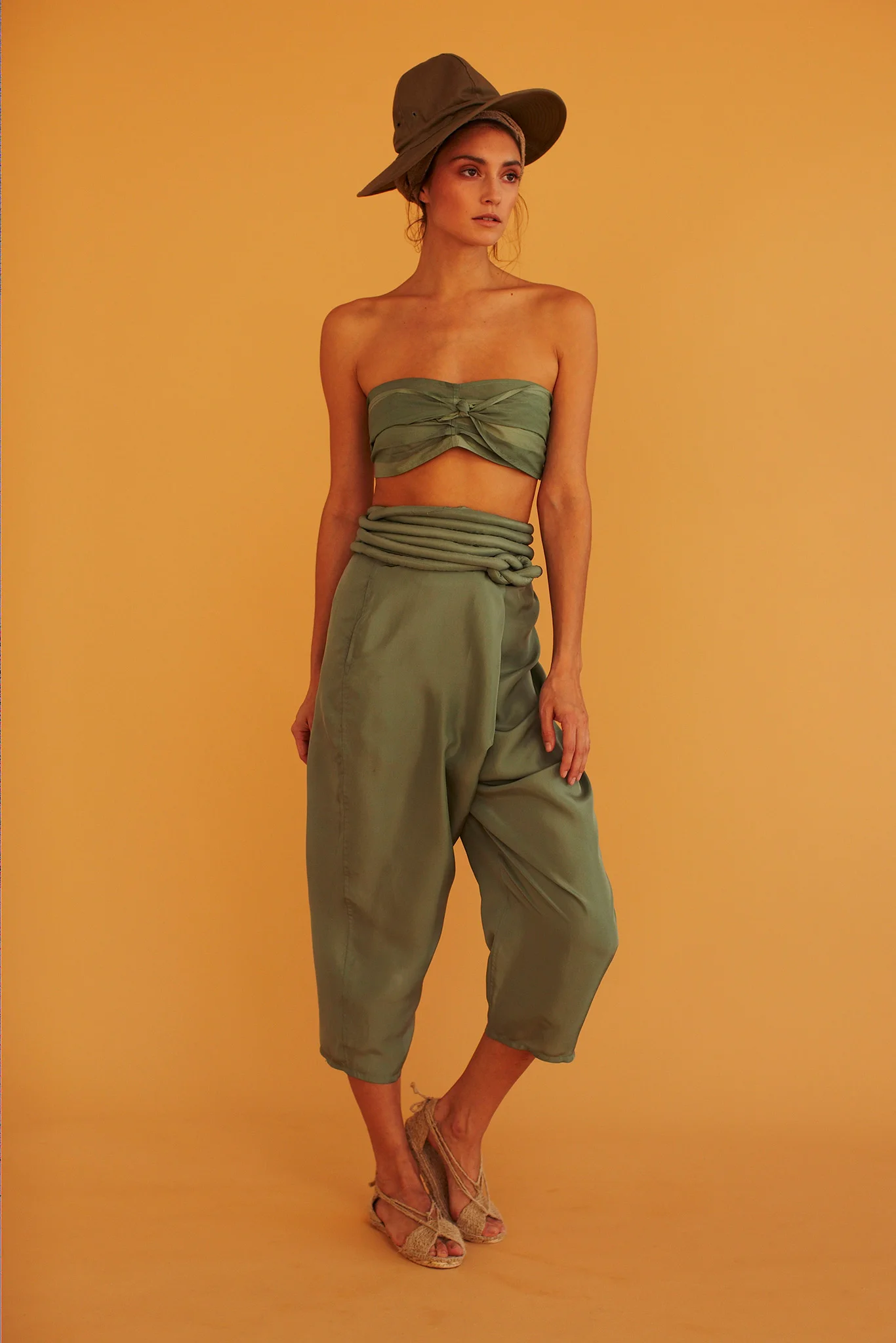   Infinite rope jumpsuit that converts into pants  