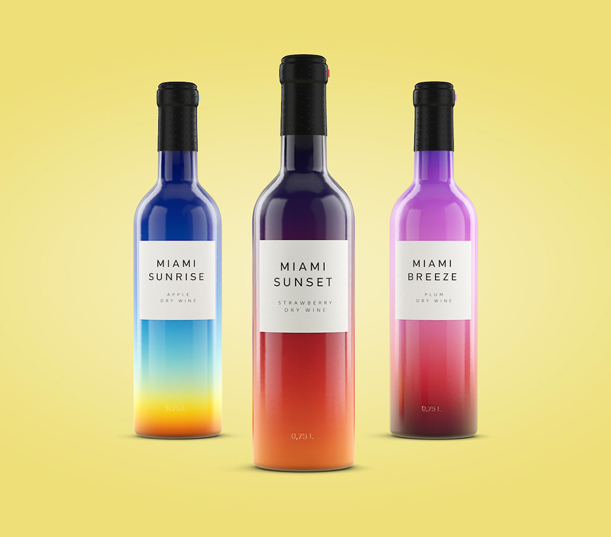  Colorful packaging design for Miami Wines by Designer Vlad Likh 