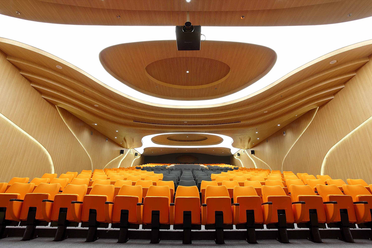 Auditorium at VSB designed by Planet 3 Studios . Photography by Mrigank Sharma