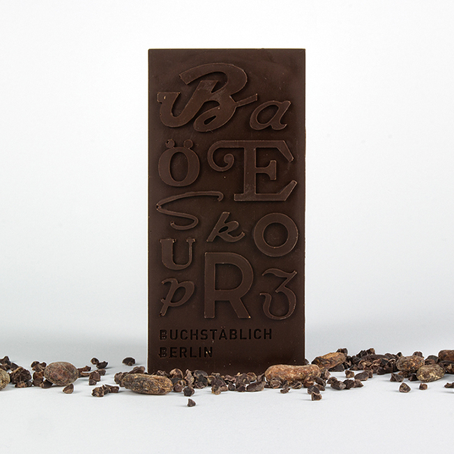 Typographic Chocolate Bar For The Museum of Letters Berlin