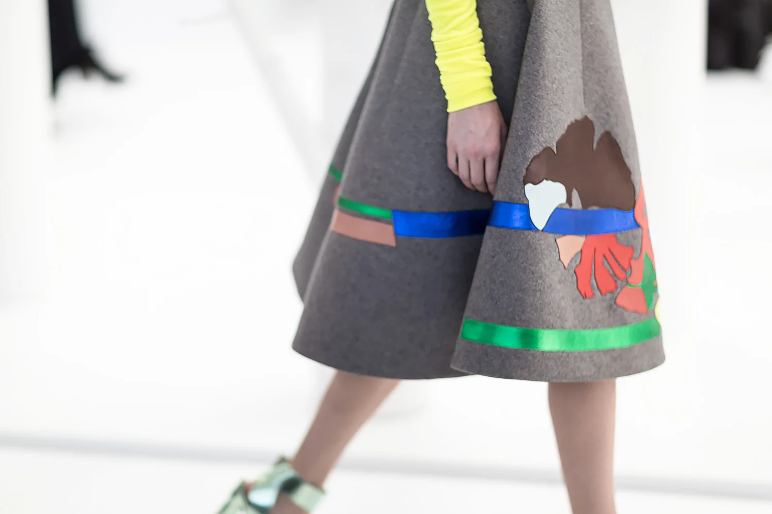 Delpozo FW 2015 collection of colorful skirts, print jackets and radical hair bows