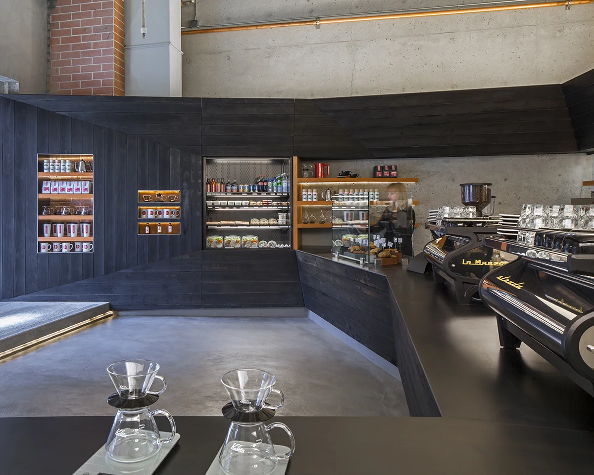 Coffee Black The CharredWood Forms of Coffee Bar Kearny — KNSTRCT
