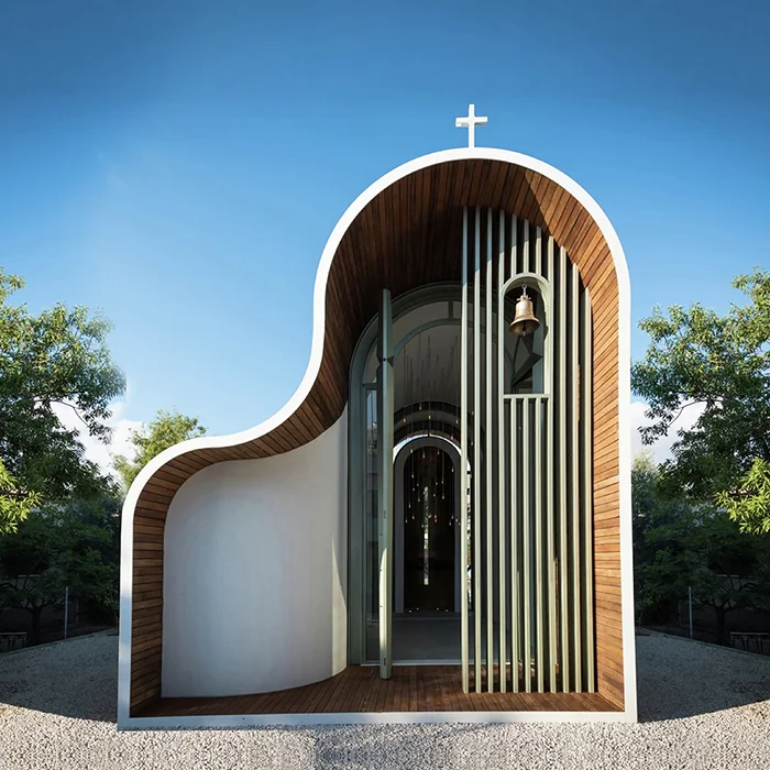 Architect Michail Georgiou Designs Sculptural Greek Orthodox chapel