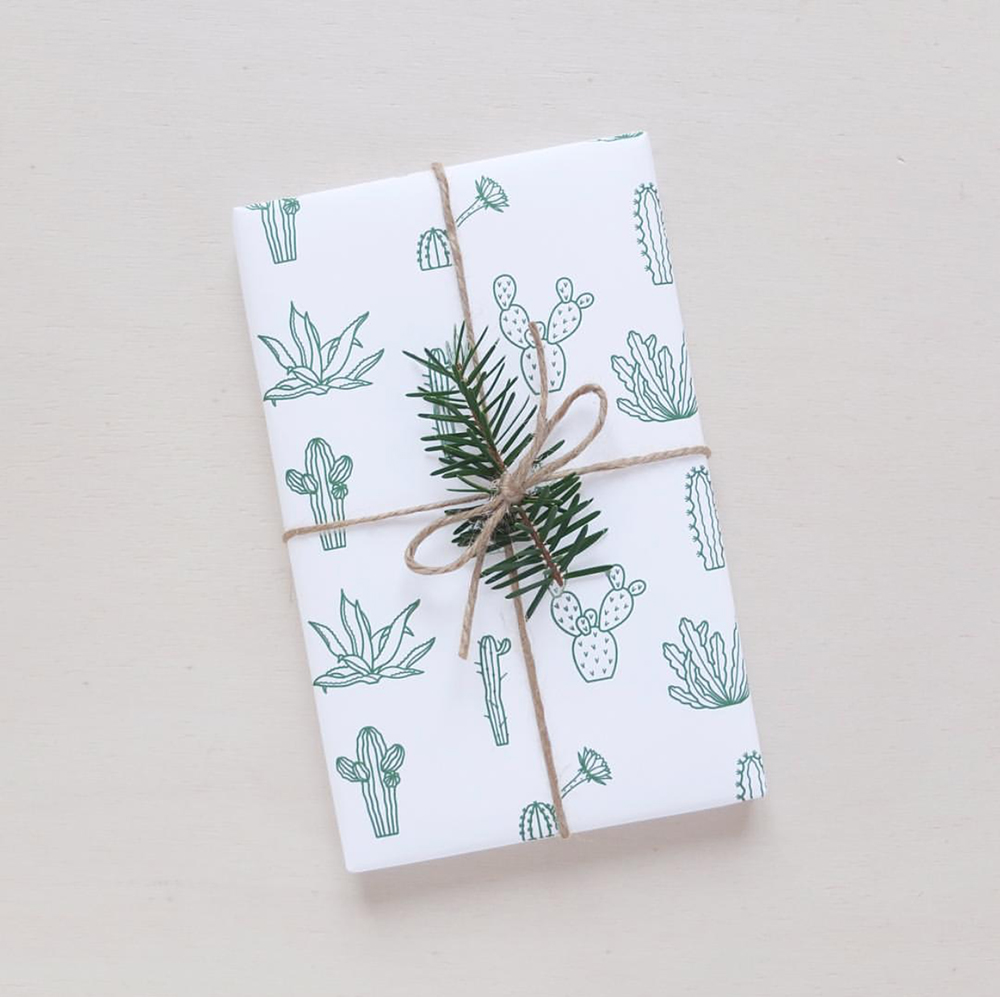 Botanical wrapping paper is perfect for the holidays!