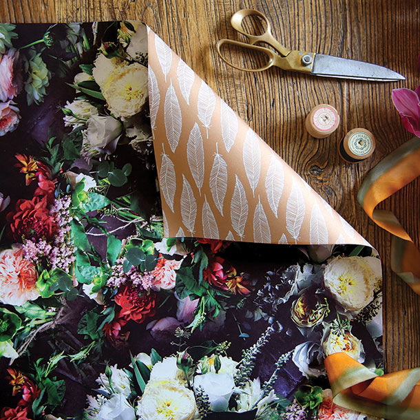 Double sided floral wrapping paper