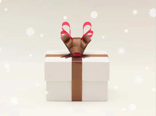 Reindeer bow gift wrap