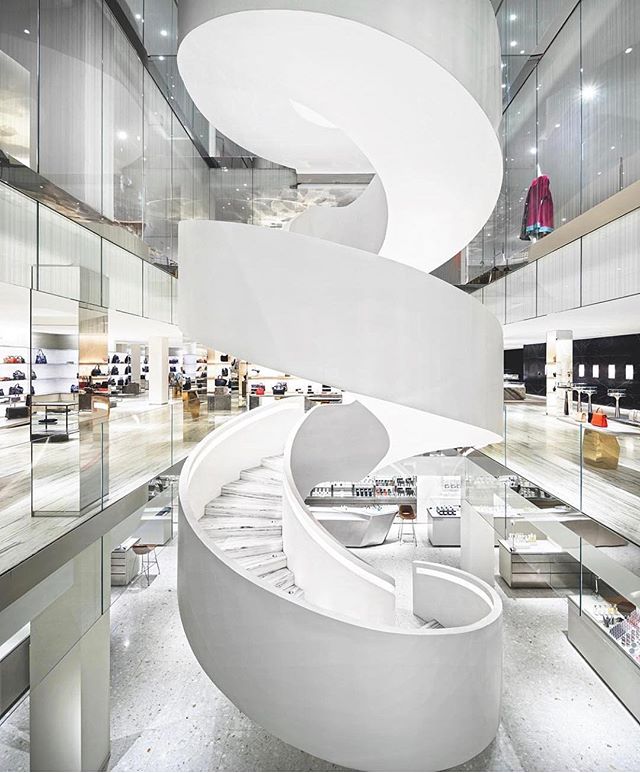 #Sunday spirals at @barneysny Chelsea outpost design by @stevenharrisarchitects #NYC #ThisIsNY #interiors 📷 by @scottfrancesphoto