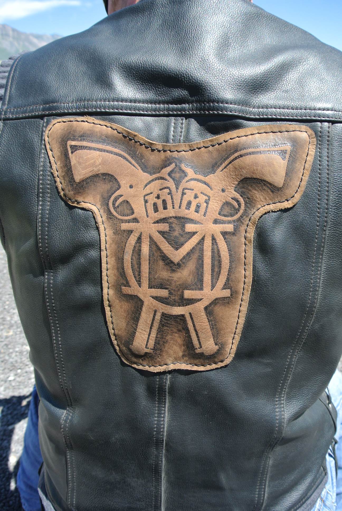 Circle M-Brand heat engraving Motorcycle Patch - zoom.jpg