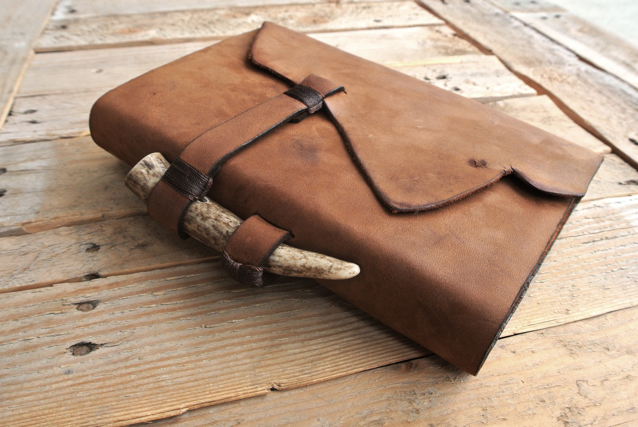 Circle M Brand - NIV Bible - custom handmade with antler.JPG