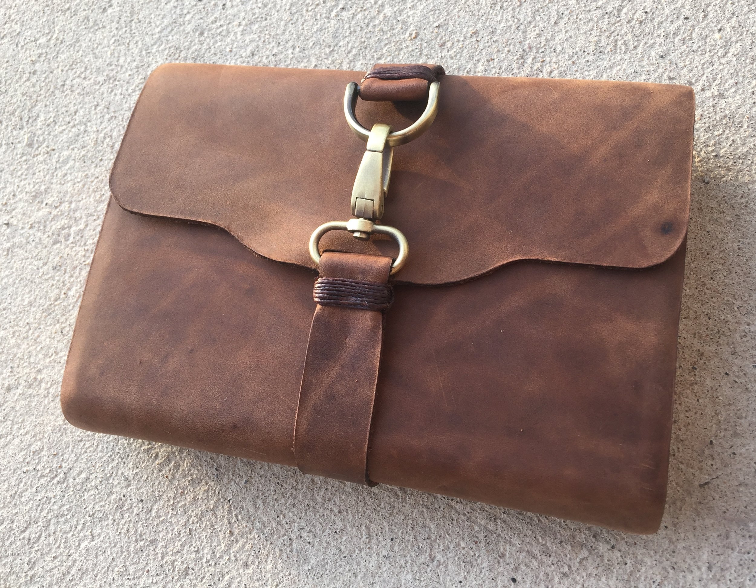 Circle M Brand - Bible (wrap around strap with clasp on patina brown).JPG