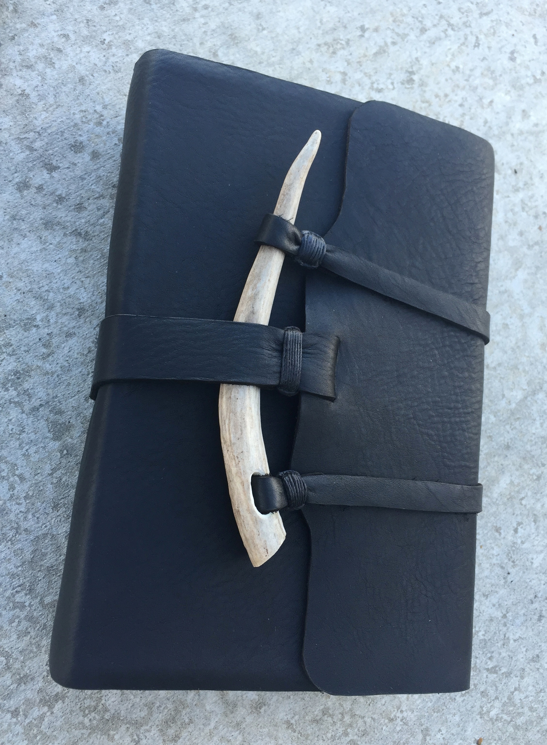 Circle M Brand - LDS large Quad Scriptures with Antler and black leather.JPG